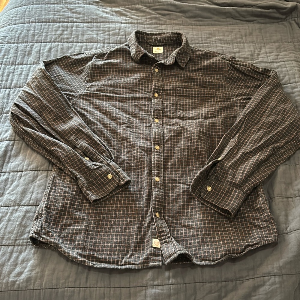 Marine Layer long sleeve 100% cotton flannel shirt, size L